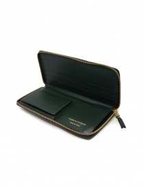 Comme des Garçon long wallet in bottle green leather