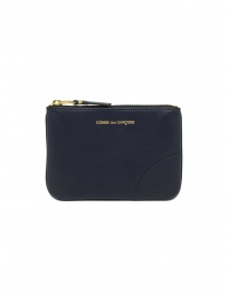 Wallets online: Comme des Garçons SA8100 navy blue leather pouch coin purse