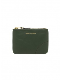 Comme des Garçons SA8100 pouch purse in bottle green leather online