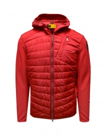 Parajumpers Nolan red jacket with hood and fabric sleeves PMHYBWU02 NOLAN MARS RED 676 order online