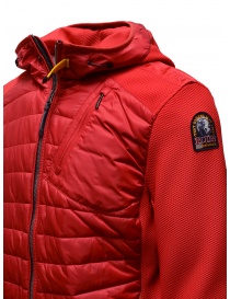 Parajumpers Nolan red jacket with hood and fabric sleeves mens jackets buy online