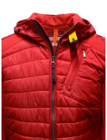 Parajumpers Nolan red jacket with hood and fabric sleeves mens jackets price