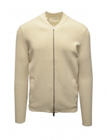 Selected Homme cardigan bianco con cerniera 16082742 EGRET - MELANGE