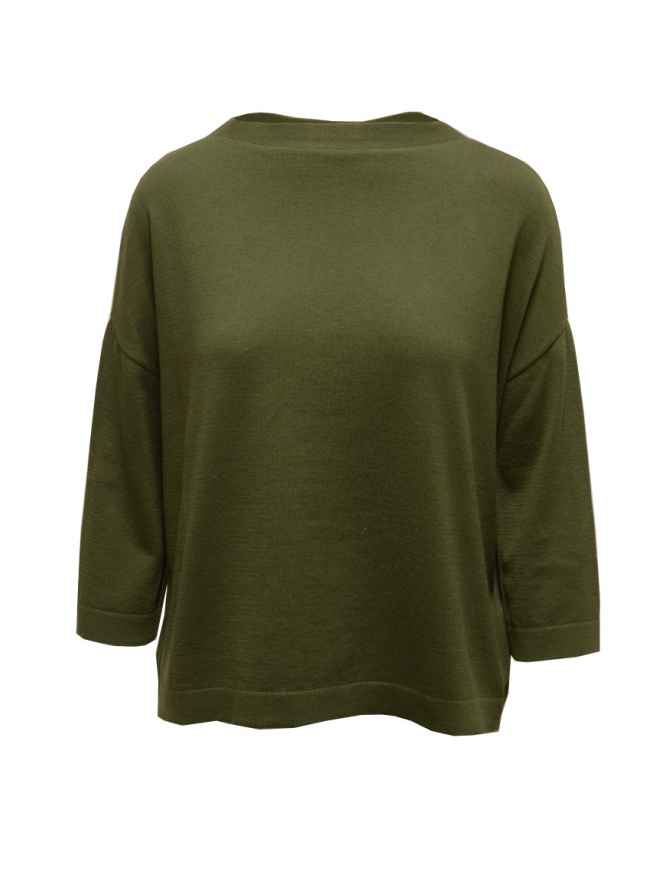 Ma'ry'ya sweater in military green cotton and cashmere YGK16 10MILITARY women s knitwear online shopping