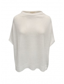 Ma'ry'ya maglia a poncho in lino e lana bianca YGK104 1WHITE