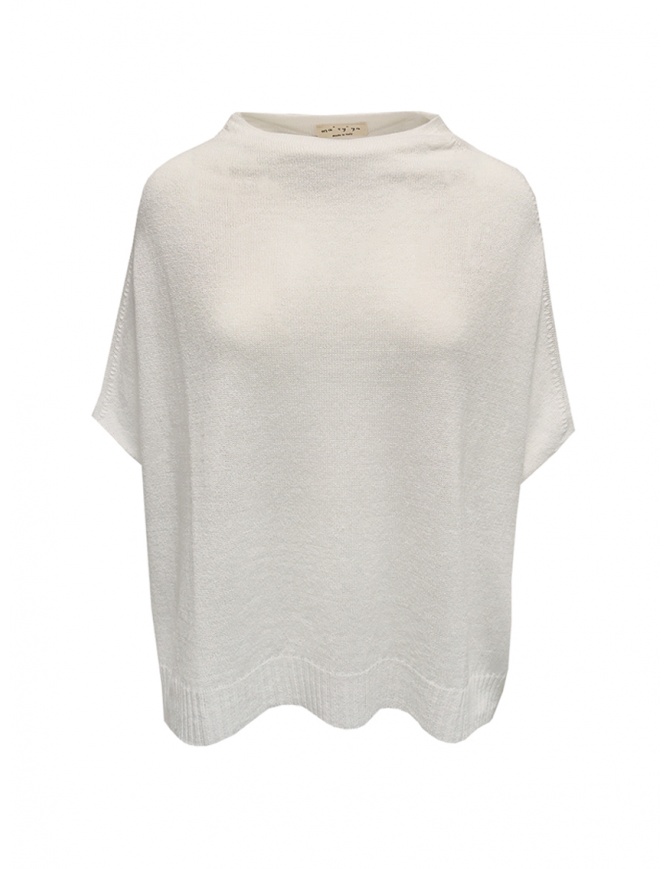 Ma'ry'ya maglia a poncho in lino e lana bianca YGK104 1WHITE maglieria donna online shopping