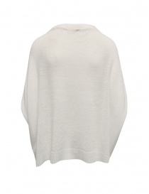 Ma'ry'ya white linen and wool poncho sweater