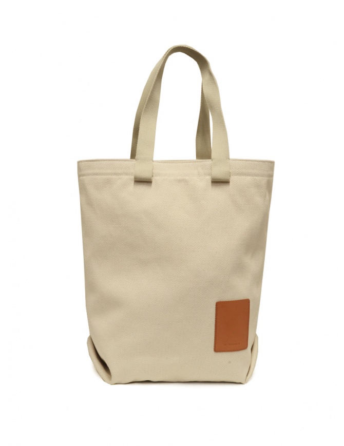 Il Bisonte Robur tote bag in tela bianca BTO130TCMO08 NATUR NA236 borse online shopping