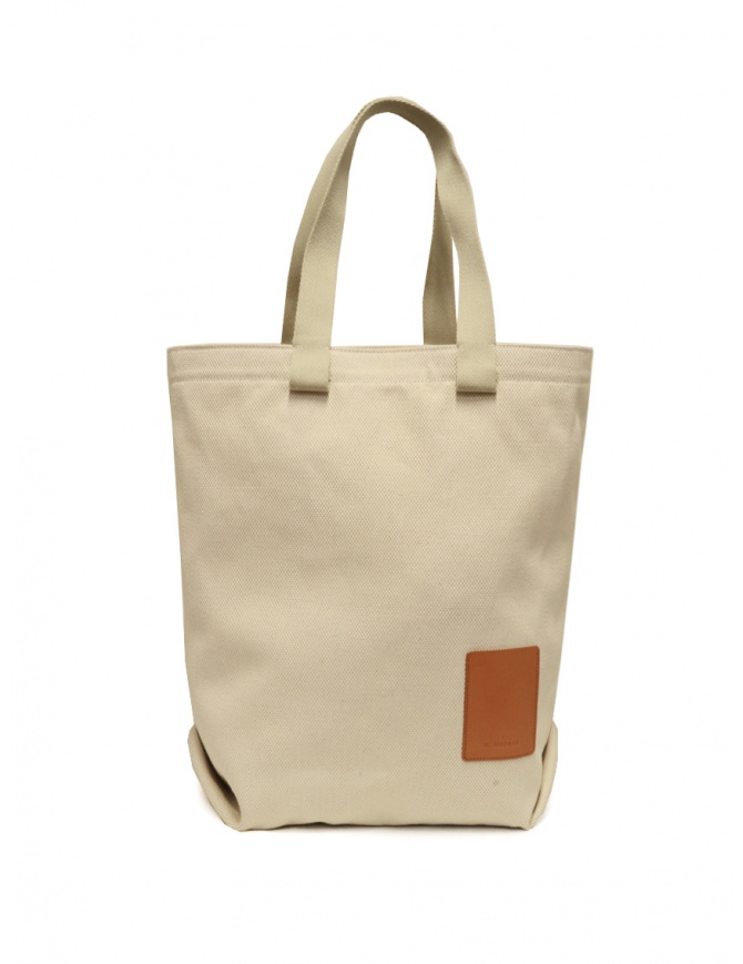 Il Bisonte Robur shopping bag in cotone bianco crema