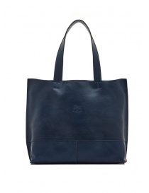 Il Bisonte Valentina shopping bag in blue leather BTO003PV0001 BLU BL146 order online