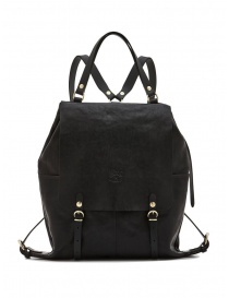 Il Bisonte Trappola black leather backpack online