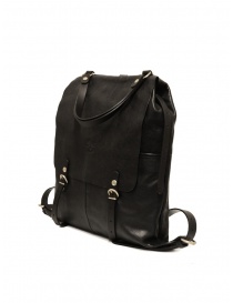 Il Bisonte Trappola black leather backpack