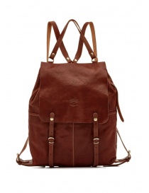 Il Bisonte Trappola brown leather backpack online