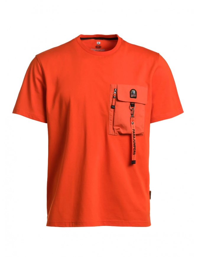 Parajumpers Mojave orange T-shirt with pocket PMTEERE07 MOJAVE CARROT 729 mens t shirts online shopping