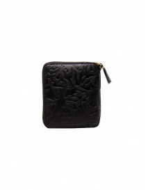 Comme des Garçons Embossed Forest medium black leather wallet