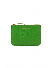 Wallets online: Comme des Garçons Embossed Forest green pouch purse SA8100EF