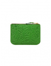 Comme des Garçons Embossed Forest green pouch purse SA8100EF