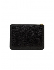 Comme des Garçons Embossed Forest busta in pelle nera SA5100EF portafogli acquista online