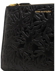 Comme des Garçons Embossed Forest black leather pouch SA5100EF