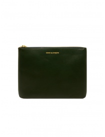 Comme des Garçons SA5100 bottle green leather pouch SA5100 BOTTLE GREEN order online