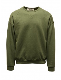 Maglieria uomo online: QBISM felpa verde oliva con toppa in jeans