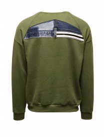 QBISM olive green sweatshirt with jeans patch