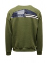 QBISM felpa verde oliva con toppa in jeansshop online maglieria uomo