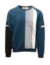 QBISM block sweatshirt in teal color white and black denim buy online STYLE 07 TEAR BLUE/DENIM