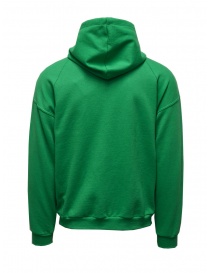 QBISM felpa con cappuccio color block verde bianca e denim acquista online