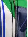 QBISM felpa con cappuccio color block verde bianca e denim STYLE 06 GREEN/DENIM acquista online