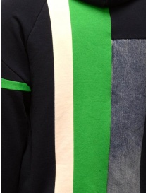 QBISM blue, green and denim hooded sweatshirt with zip price