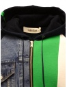 QBISM blue, green and denim hooded sweatshirt with zip STYLE 04 NAVY/DENIM buy online