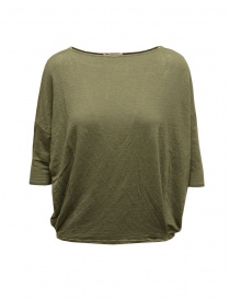 Ma'ry'ya boxy military green linen T-shirt YGJ095 5MILITARY order online