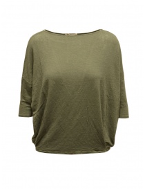 T shirt donna online: Ma'ry'ya boxy T-shirt verde militare in lino