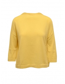 Maglieria donna online: Ma'ry'ya maglia boxy in cotone e cashmere gialla