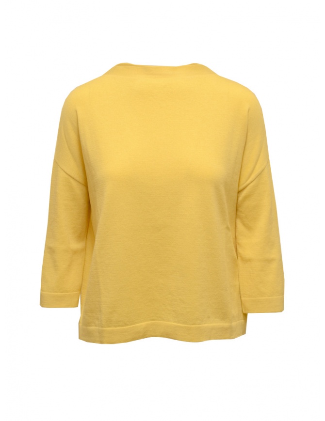 Ma'ry'ya maglia boxy in cotone e cashmere gialla YGK016 9HONEY maglieria donna online shopping