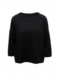 Ma'ry'ya boxy sweater in black cotton and cashmere online