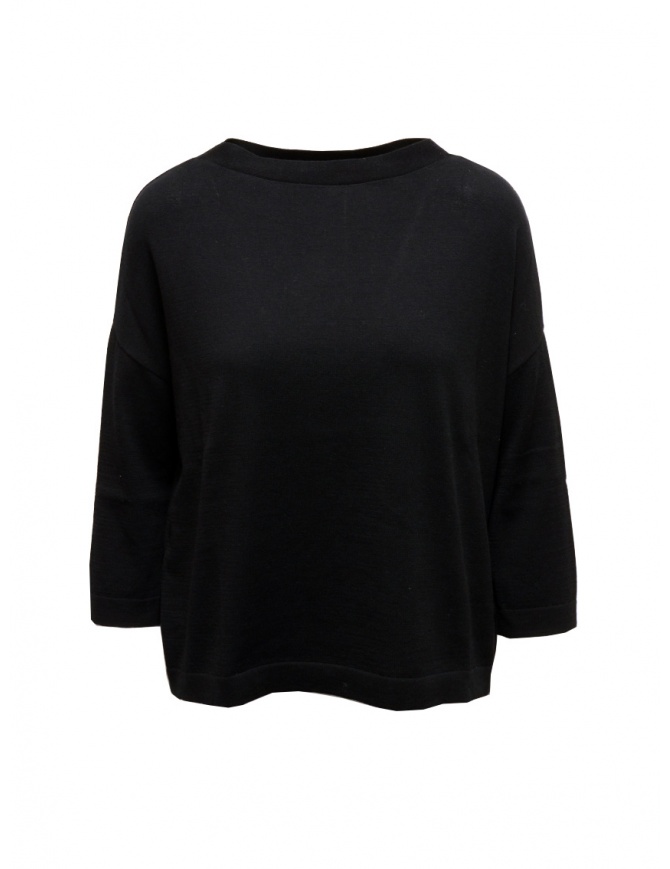 Ma'ry'ya maglia boxy in cotone e cashmere nera YGK016 5BLACK maglieria donna online shopping