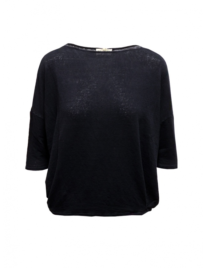 Ma'ry'ya boxy T-shirt in lino blu navy YGJ095 8NAVY t shirt donna online shopping