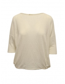 Ma'ry'ya boxy t-shirt in lino bianco naturale YGJ095 1WHITE order online