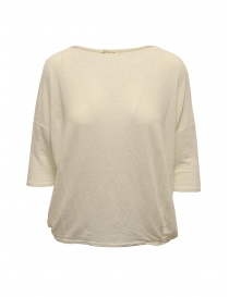 Ma'ry'ya boxy t-shirt in lino bianco naturale YGJ095 1WHITE