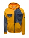 QBISM yellow and denim hooded sweatshirt buy online STYLE 03 YELLOW/DENIM