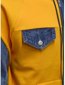 QBISM yellow and denim hooded sweatshirt price