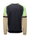 QBISM color block sweatshirt in green denim beige shop online men s knitwear