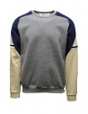 QBISM grey blue and beige color block sweatshirt buy online STYLE 13 BEIGE/GREY/NAVY