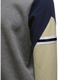 QBISM felpa color block grigia blu e beige acquista online