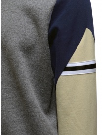 QBISM grey blue and beige color block sweatshirt