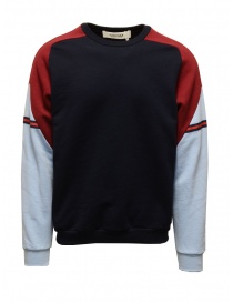 QBISM blue, light blue and burgundy red sweatshirt STYLE 14 RED/NAVY/SKY