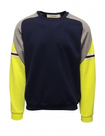 QBISM felpa blu, grigia e giallo fluo online