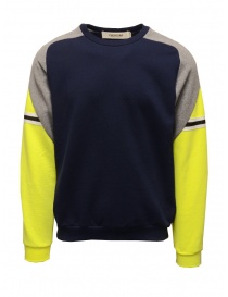 QBISM felpa blu, grigia e giallo fluo STYLE 12 NEON/GREY/NAVY order online